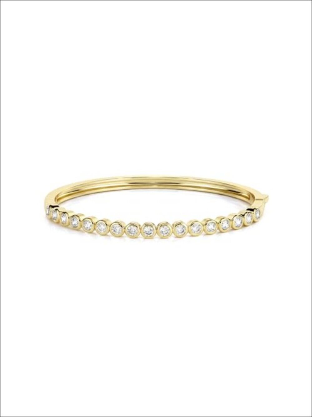 14K Gold Filled Bangle Bracelet Bezel-Set Tennis Stacking Women's